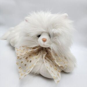 Vintage Commonwealth‎ White Fluffy Persian Cat Plush Soft Stuffed Animal Toy